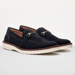 Mocassim Masculino Loafer Derby em Camurça - Azul