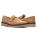 Mocassim Masculino Loafer Derby em Camurça - Areia