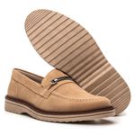 Mocassim Masculino Loafer Derby em Camurça - Areia