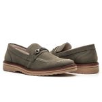 Kit 2 Mocassim Masculino Loafer Derby em Camurça - Preto + Oliva
