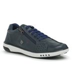 2 Tenis Masculino Casual Ajuste Elástico Leve e Confort + Relógio Digital - Azul + Preto