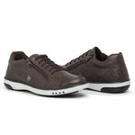 2 Tenis Masculino Casual Ajuste Elástico Leve e Confort + Relógio Digital - Café + Preto