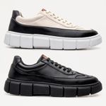 Kit 2 Pares do Tenis Oversized H.Boss Melburk Sneaker Masculino - Preto/Nude + Preto/Preto