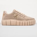 Tênis Feminino Casual com Detalhe em Estrela - Vanilla com Dourado