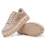 Tênis Feminino Casual com Detalhe em Estrela - Vanilla com Dourado