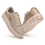 Tênis Feminino Casual com Detalhe em Estrela - Vanilla com Dourado