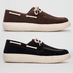 Kit 2 Pares Dockside Masculino Mexico Sola Alta em Couro - Preto + Marrom