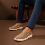 Dockside Masculino Mexico Sola Alta em Couro - Areia