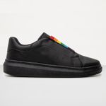 Sapatenis Casual Preto LGBTQI+ Bandeira Arco-íris - Preto