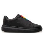 Sapatenis Casual Preto LGBTQI+ Bandeira Arco-íris - Preto