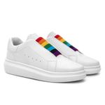 Sapatenis Casual Branco LGBTQI+ Bandeira Arco-íris - Branco