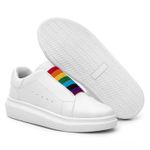 Sapatenis Casual Branco LGBTQI+ Bandeira Arco-íris - Branco