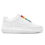 Sapatenis Casual Branco LGBTQI+ Bandeira Arco-íris - Branco