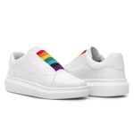 Sapatenis Casual Branco LGBTQI+ Bandeira Arco-íris - Branco