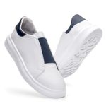 Tenis Masculino Casual Elástico Sneaker Oversize - Branco/Azul