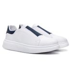 Tenis Masculino Casual Elástico Sneaker Oversize - Branco/Azul