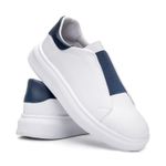 Tenis Masculino Casual Elástico Sneaker Oversize - Branco/Azul