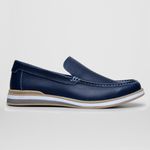 Mocassim Maverick Masculino Slip On Loafer Derby em Couro - Azul