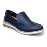 Mocassim Maverick Masculino Slip On Loafer Derby em Couro - Azul