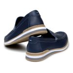 Mocassim Maverick Masculino Slip On Loafer Derby em Couro - Azul