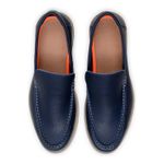 Mocassim Maverick Masculino Slip On Loafer Derby em Couro - Azul