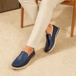 Mocassim Maverick Masculino Slip On Loafer Derby em Couro - Azul