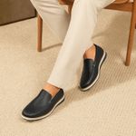 Mocassim Maverick Masculino Slip On Loafer Derby em Couro - Preto