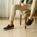 Mocassim Maverick Masculino Slip On Loafer Derby em Couro - Preto