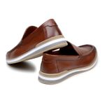 Mocassim Maverick Masculino Slip On Loafer Derby em Couro - Whisky