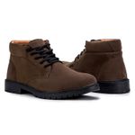 Bota Michigan Masculina Couro Camurça Nobock Casual - Marrom