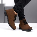 Bota Michigan Masculina Couro Camurça Nobock Casual - Marrom