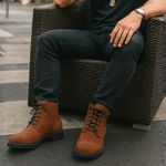 Bota Michigan Masculina Couro Camurça Nobock Casual - Marrom