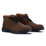 Bota Michigan Masculina Couro Camurça Nobock Casual - Marrom