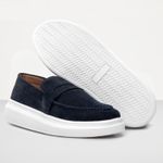 Kit 2 Mocassim Masculino Loafer Derby em Camurça - Azul + Cinza