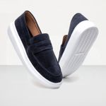 Kit 2 Mocassim Masculino Loafer Derby em Camurça - Azul + Cinza