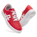 Tenis Masculino Estilo Skatista Casual Modelo Raze - Vermelho