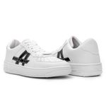 Tenis Masculino Estilo Skatista Casual Modelo Raze - Branco/Preto