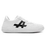 Tenis Masculino Estilo Skatista Casual Modelo Raze - Branco/Preto