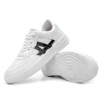 Tenis Masculino Estilo Skatista Casual Modelo Raze - Branco/Preto