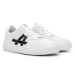 Tenis Masculino Estilo Skatista Casual Modelo Raze - Branco/Preto