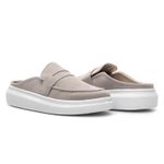 Mule Masculino Sola Alta Loafer Derby em Camurça - Cinza