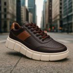 Kit 2 Pares de Tenis Oversized Sneaker Masculino - Marrom e Preto/Preto
