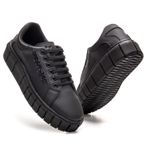 Tênis Feminino Casual com Strass - Preto/Preto