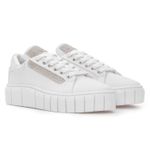 Tênis Feminino Casual com Strass - Branco