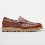 Mocassim Loafer Tratorado Masculino Couro Legitimo Premium - Avelã