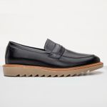 Mocassim Loafer Tratorado Masculino Couro Legitimo Premium - Preto