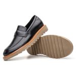 Mocassim Loafer Tratorado Masculino Couro Legitimo Premium - Preto
