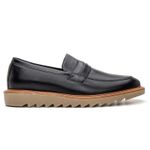 Mocassim Loafer Tratorado Masculino Couro Legitimo Premium - Preto