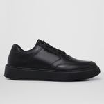 2 Tenis Masculino Casual Sola Reta Leve e Confort + Relógio Digital - Preto/Branco + Preto/Preto