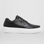 2 Tenis Masculino Casual Sola Reta Leve e Confort + Relógio Digital - Preto/Branco + Cinza